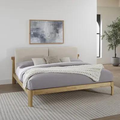 Furano Linen White and Natural Full Platform Bed