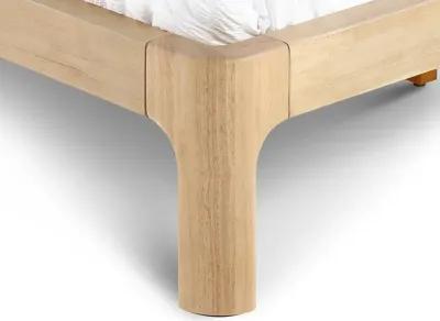 Furano Linen White and Natural Full Platform Bed