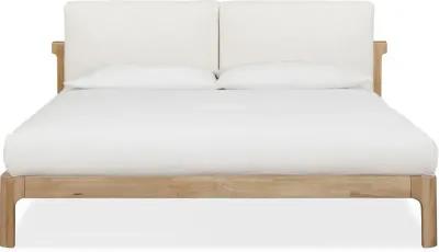 Furano Linen White and Natural Full Platform Bed