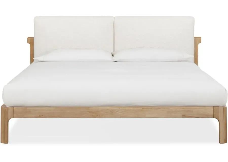 Furano Linen White and Natural Full Platform Bed