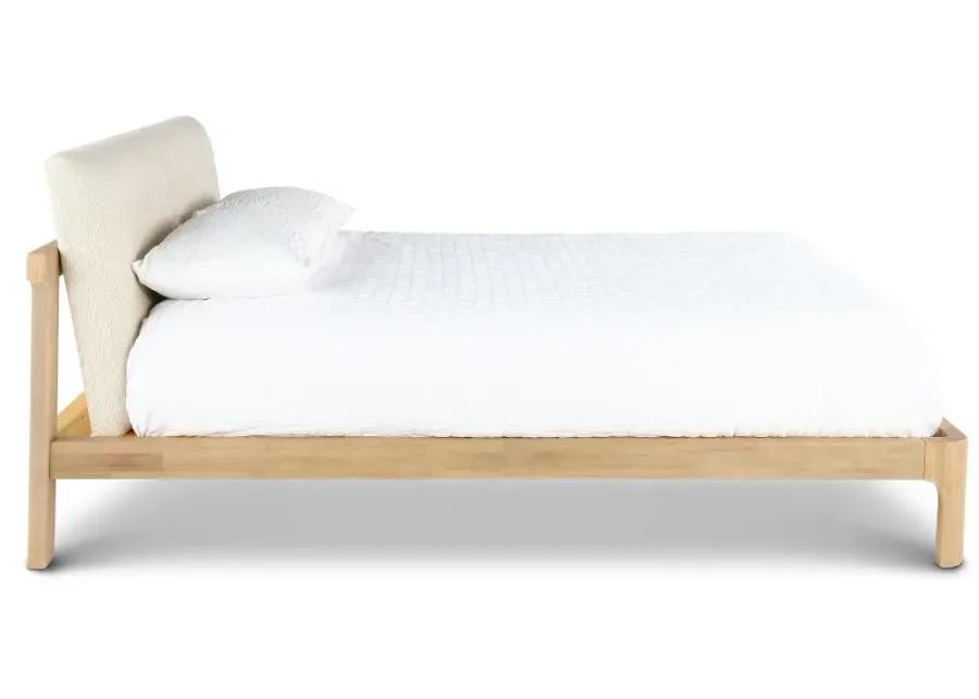 Furano Linen White and Natural Full Platform Bed