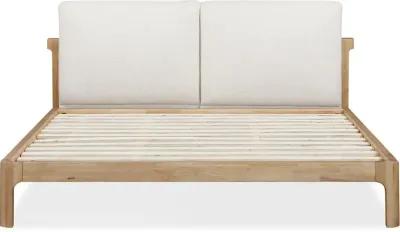 Furano Linen White and Natural Full Platform Bed