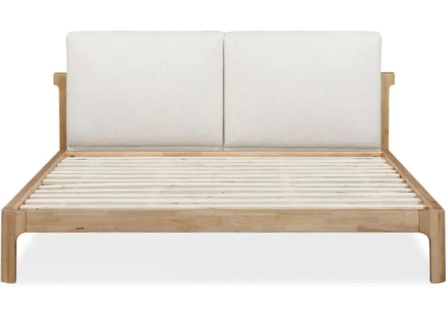 Furano Linen White and Natural Full Platform Bed