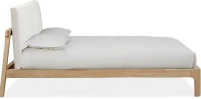 Furano Linen White and Natural Full Platform Bed