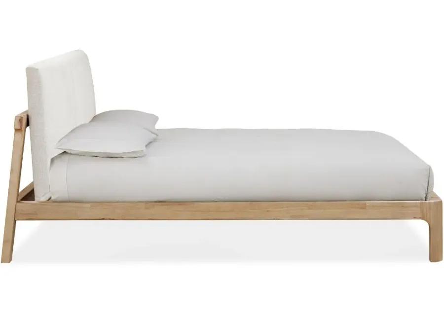 Furano Linen White and Natural Full Platform Bed