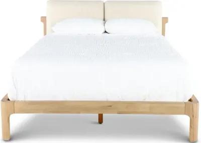 Furano Linen White and Natural Full Platform Bed