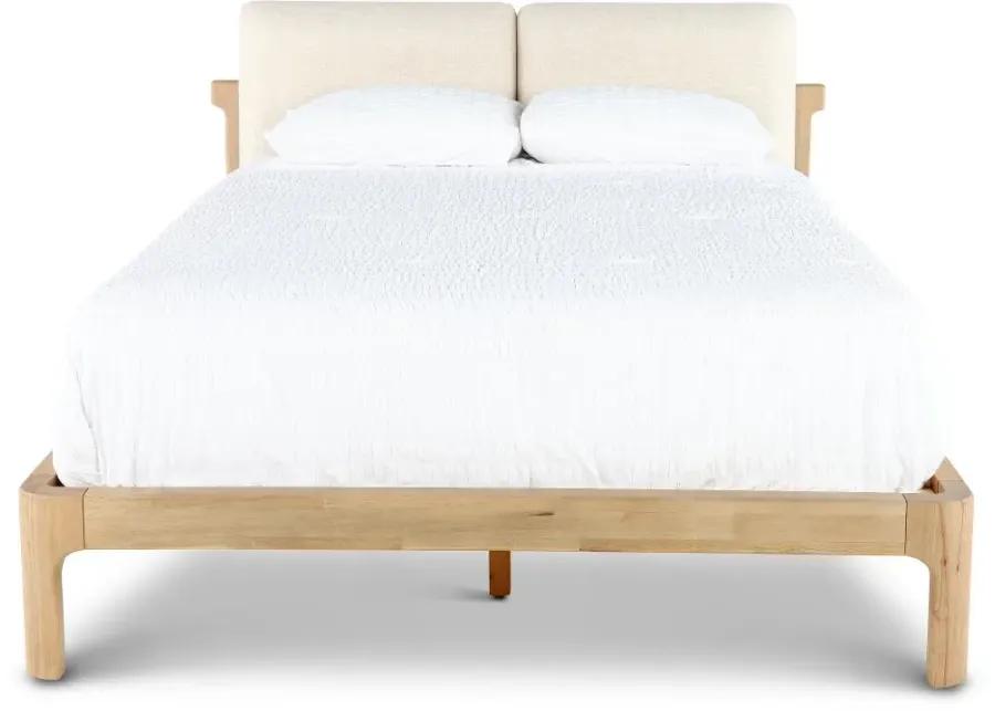 Furano Linen White and Natural Full Platform Bed