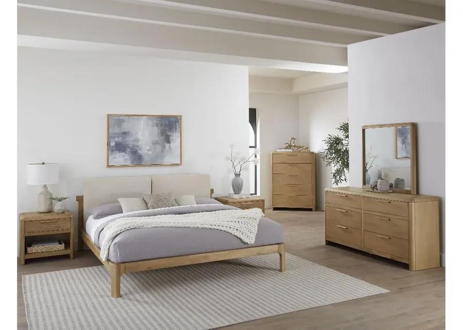 Furano Linen White and Natural King Platform Bed