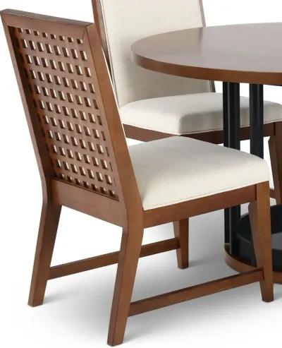 Midland Brown and White Dining Chair