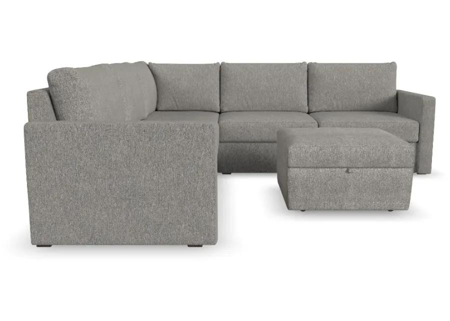 Flex Gray 5-Seat Modular Sectional with Storage Ottoman