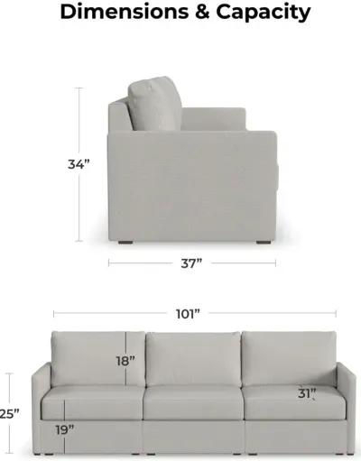 Flex Taupe Modular Sofa with Narrow Arm