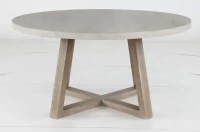 Olivia Wheat Beige and Gray Round Dining Table