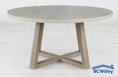 Olivia Wheat Beige and Gray Round Dining Table