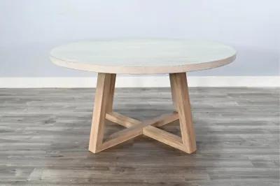 Olivia Wheat Beige and Gray Round Dining Table