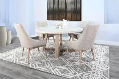 Olivia Wheat Beige and Gray Round Dining Table