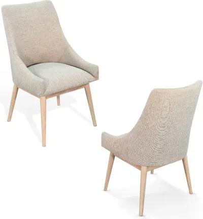 Olivia Wheat Beige and Gray Upholstered Arm Chair