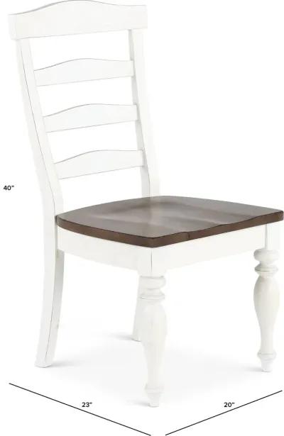 Pasadena White and Brown Dining Chair