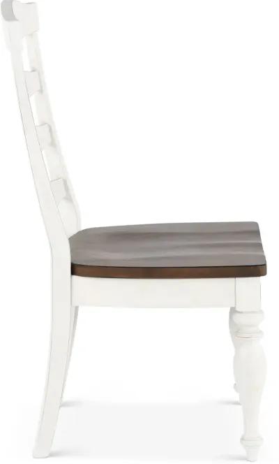 Pasadena White and Brown Dining Chair