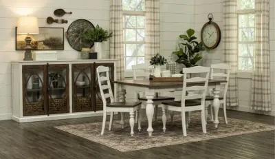 Pasadena White and Brown Dining Chair