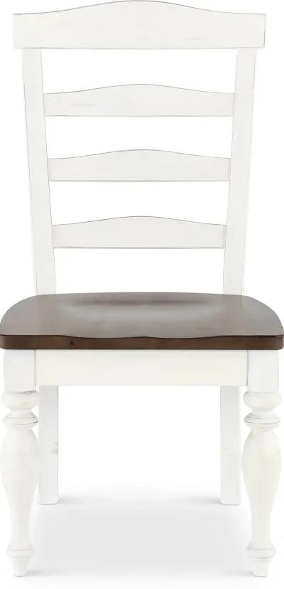 Pasadena White and Brown Dining Chair