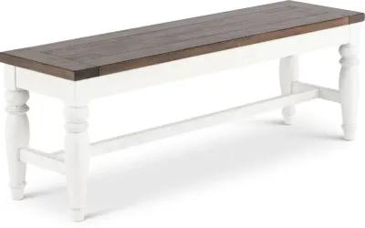 Pasadena White and Brown Dining Bench