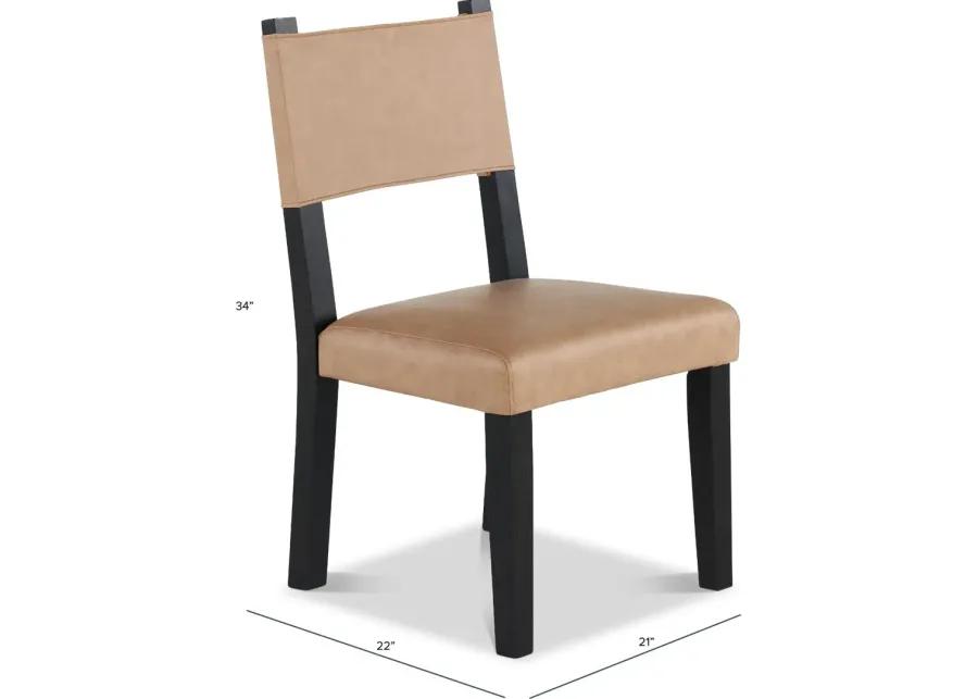 Aubrey Tan and Black Dining Chair