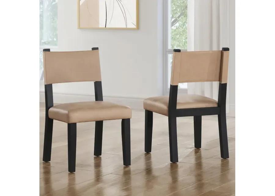 Aubrey Tan and Black Dining Chair