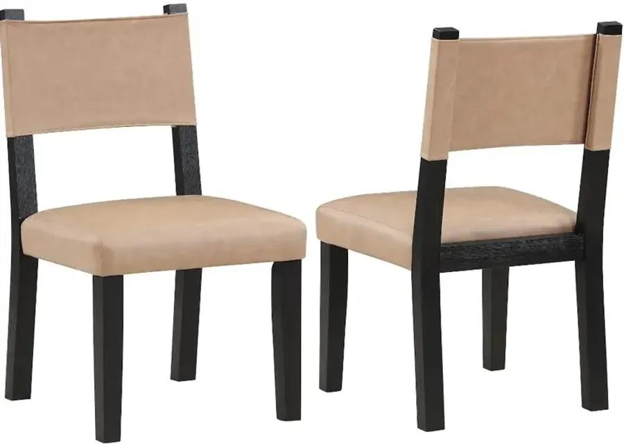 Aubrey Tan and Black Dining Chair