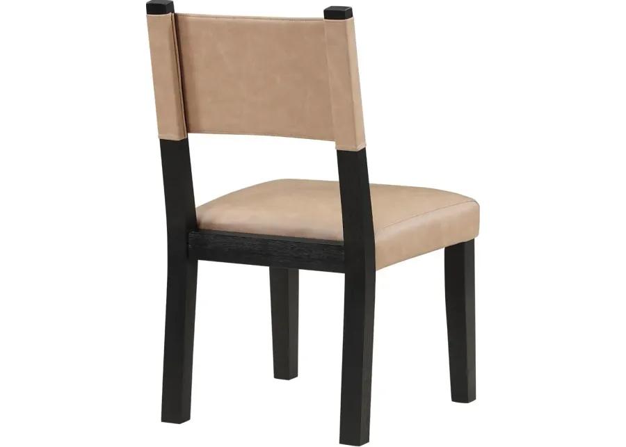 Aubrey Tan and Black Dining Chair