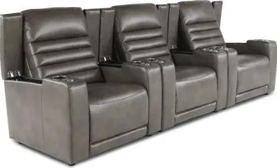 Copley Slate Gray 3-Piece Power Home Theater Seating