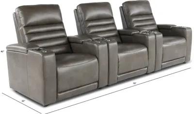 Copley Slate Gray 3-Piece Power Home Theater Seating