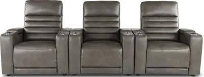 Copley Slate Gray 3-Piece Power Home Theater Seating