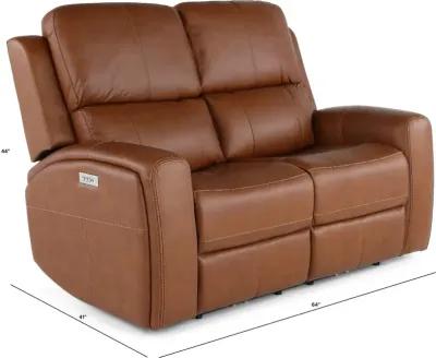 Linden Umber Power Reclining Loveseat