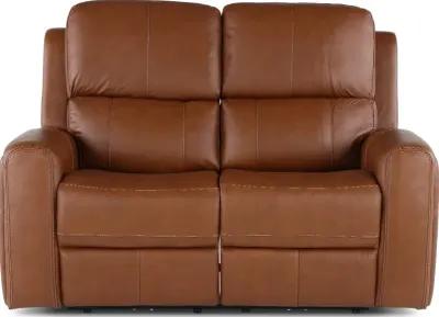 Linden Umber Power Reclining Loveseat