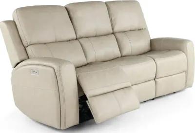 Linden Taupe Power Reclining Sofa with Power Headrests and Lumbar