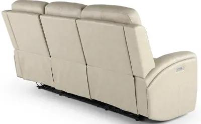 Linden Taupe Power Reclining Sofa with Power Headrests and Lumbar