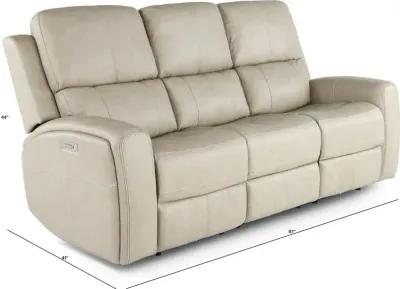 Linden Taupe Power Reclining Sofa with Power Headrests and Lumbar