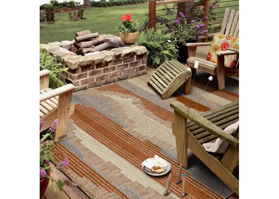 Cabana 9 x 12 Fernandina Multicolor Indoor-Outdoor Patio Rug