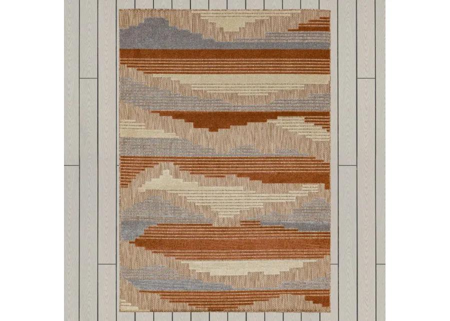 Cabana 9 x 12 Fernandina Multicolor Indoor-Outdoor Patio Rug