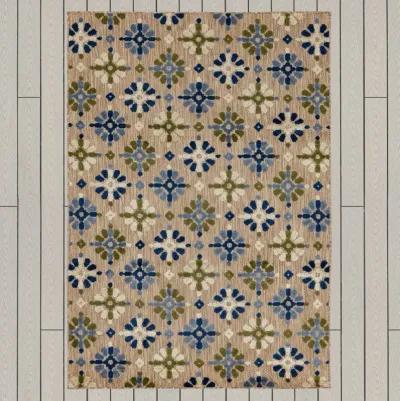 Cabana 6 x 9 Coco Beach Multicolor Indoor-Outdoor Patio Rug