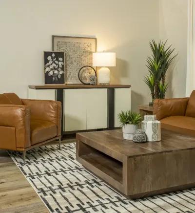 Oasis Tan Leather Sofa