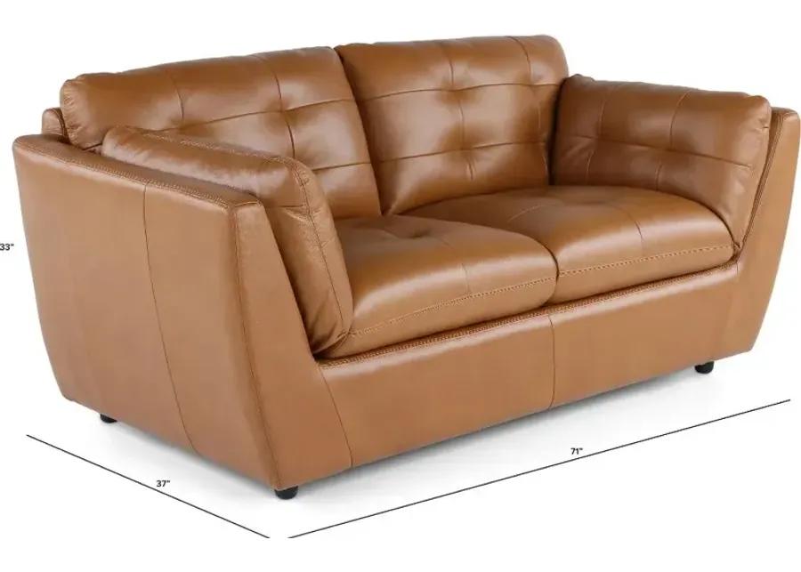 Tiffany Brown Leather Loveseat