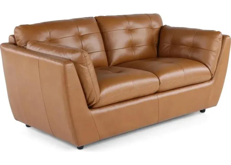 Tiffany Brown Leather Loveseat