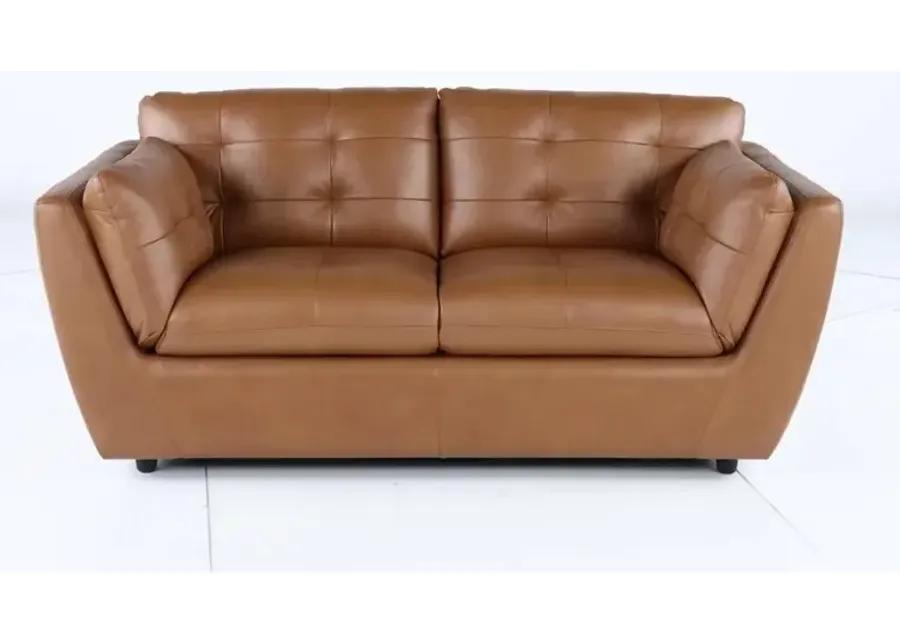 Tiffany Brown Leather Loveseat