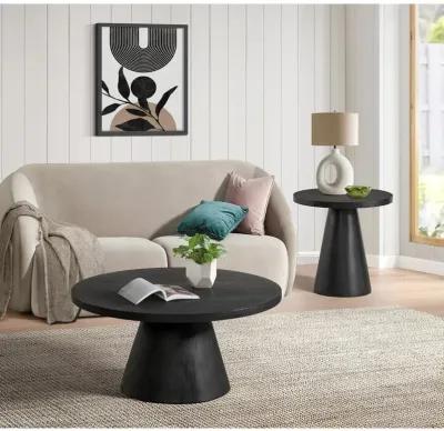 Portland Black Round Coffee Table