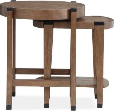 Kaysen Brown and Black Nesting Chairside Tables