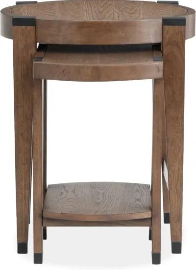 Kaysen Brown and Black Nesting Chairside Tables