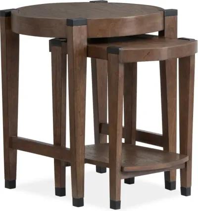 Kaysen Brown and Black Nesting Chairside Tables