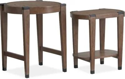 Kaysen Brown and Black Nesting Chairside Tables