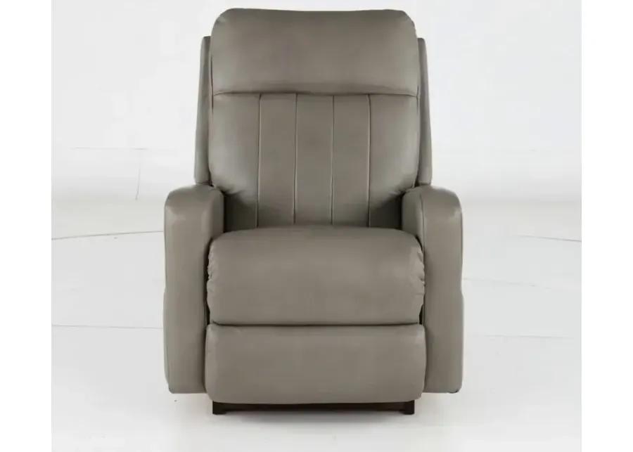 Finley Pewter Power Rocker Recliner with Headrest and Lumbar Support